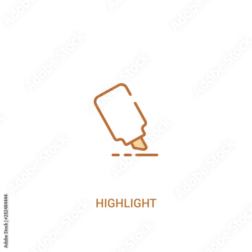 highlight concept 2 colored icon. simple line element illustration. outline brown highlight symbol. can be used for web and mobile ui/ux.