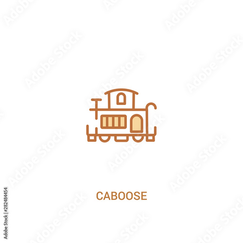 caboose concept 2 colored icon. simple line element illustration. outline brown caboose symbol. can be used for web and mobile ui/ux.