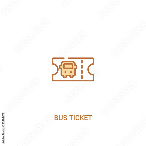 bus ticket concept 2 colored icon. simple line element illustration. outline brown bus ticket symbol. can be used for web and mobile ui ux.