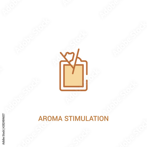 aroma stimulation concept 2 colored icon. simple line element illustration. outline brown aroma stimulation symbol. can be used for web and mobile ui/ux.