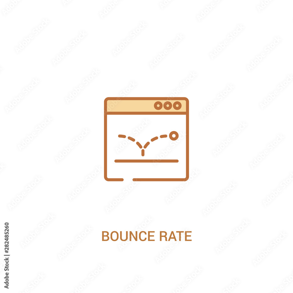 bounce rate concept 2 colored icon. simple line element illustration. outline brown bounce rate symbol. can be used for web and mobile ui/ux. bounce rate concept 2 colored icon. simple line element illustration. outline brown bounce rate symbol. can be used for web and mobile ui/ux.