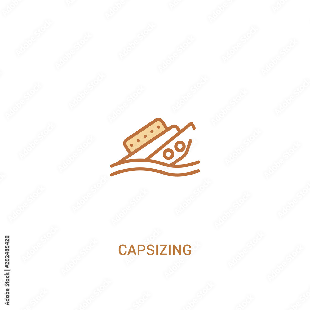 capsizing concept 2 colored icon. simple line element illustration ...