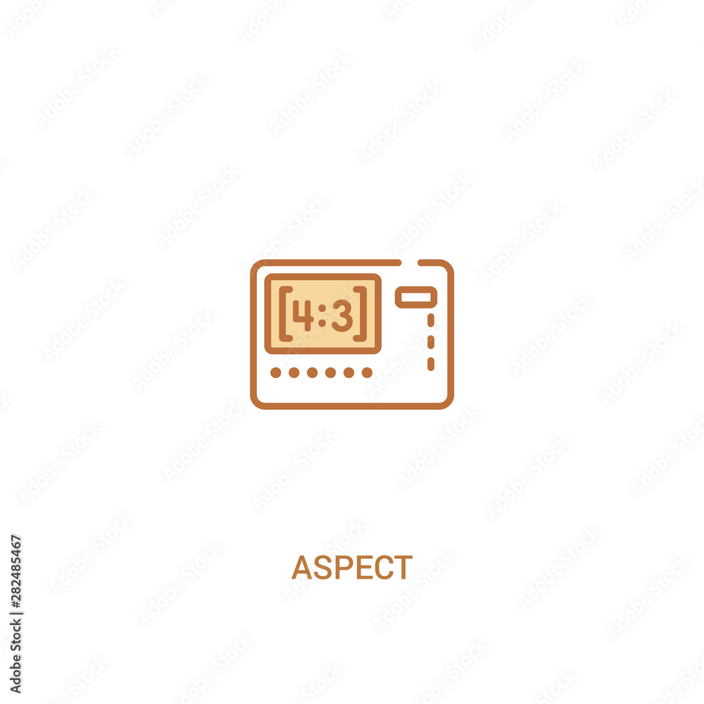aspect concept 2 colored icon. simple line element illustration. outline brown aspect symbol. can be used for web and mobile ui/ux.
