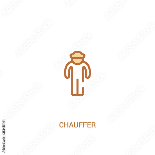 chauffer concept 2 colored icon. simple line element illustration. outline brown chauffer symbol. can be used for web and mobile ui/ux.