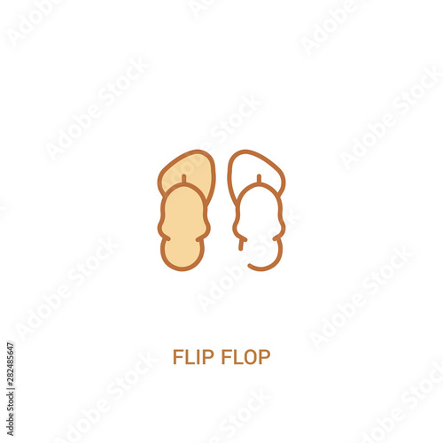 flip flop concept 2 colored icon. simple line element illustration. outline brown flip flop symbol. can be used for web and mobile ui/ux.