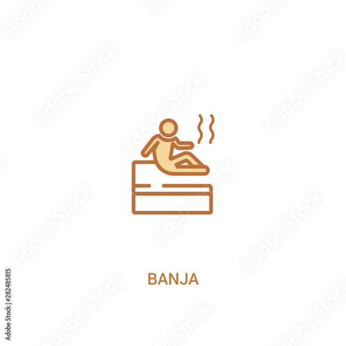 banja concept 2 colored icon. simple line element illustration. outline brown banja symbol. can be used for web and mobile ui/ux.