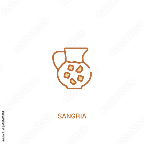 sangria concept 2 colored icon. simple line element illustration. outline brown sangria symbol. can be used for web and mobile ui/ux.