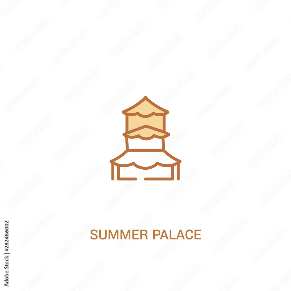 summer palace concept 2 colored icon. simple line element illustration. outline brown summer palace symbol. can be used for web and mobile ui/ux. summer palace concept 2 colored icon. simple line element illustration. outline brown summer palace symbol. can be used for web and mobile ui/ux.