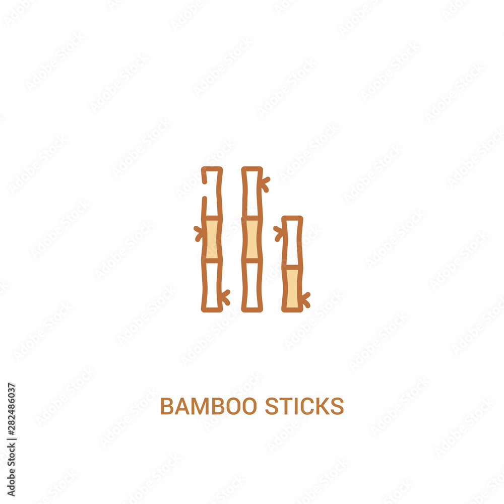 bamboo sticks concept 2 colored icon. simple line element illustration. outline brown bamboo sticks symbol. can be used for web and mobile ui/ux. bamboo sticks concept 2 colored icon. simple line element illustration. outline brown bamboo sticks symbol. can be used for web and mobile ui/ux.