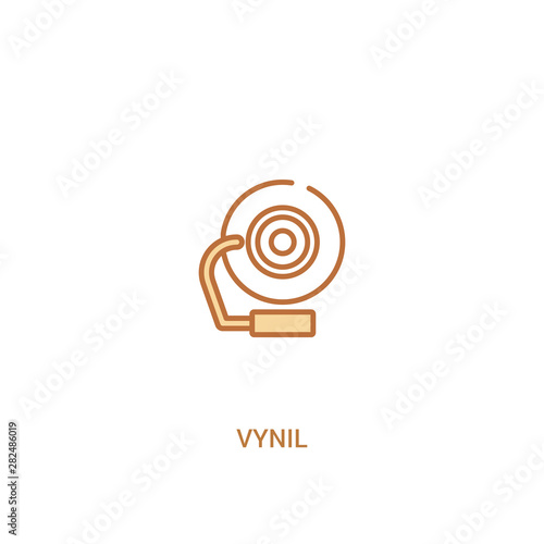 vynil concept 2 colored icon. simple line element illustration. outline brown vynil symbol. can be used for web and mobile ui/ux.