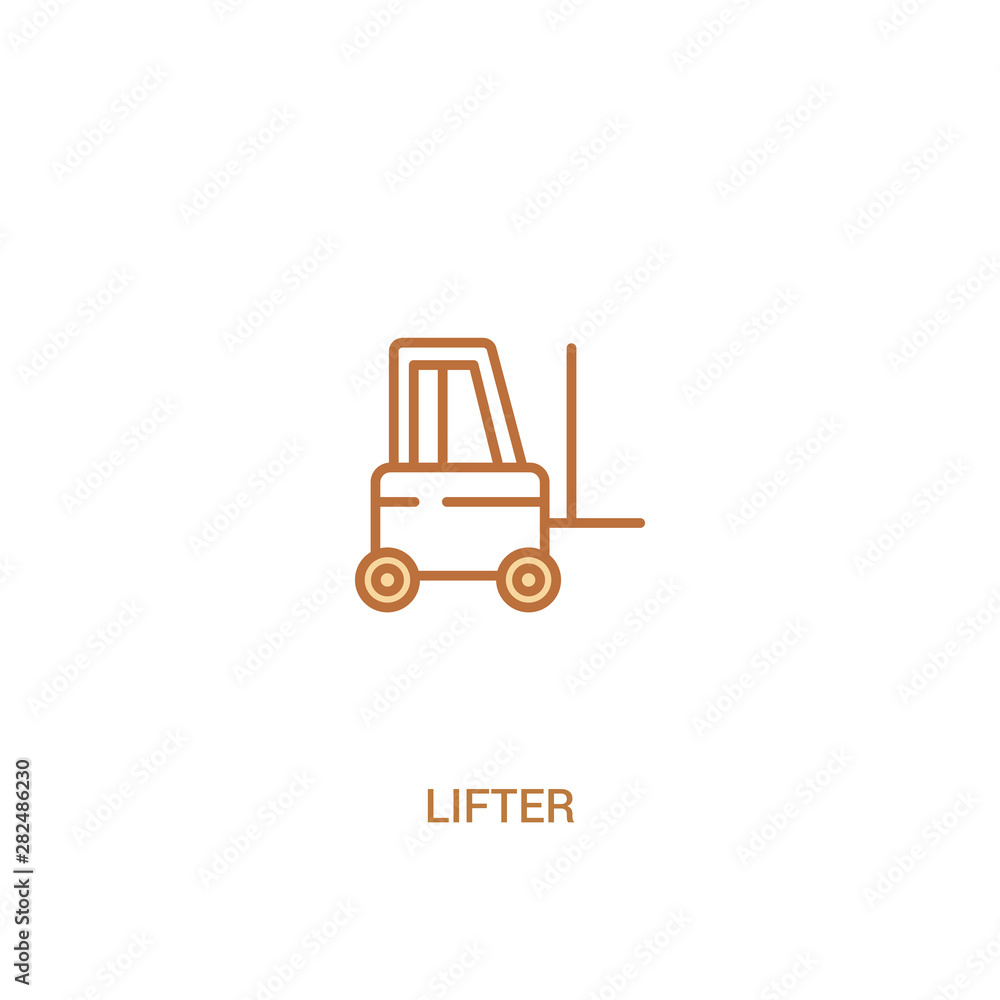 lifter concept 2 colored icon. simple line element illustration. outline brown lifter symbol. can be used for web and mobile ui/ux. lifter concept 2 colored icon. simple line element illustration. outline brown lifter symbol. can be used for web and mobile ui/ux.
