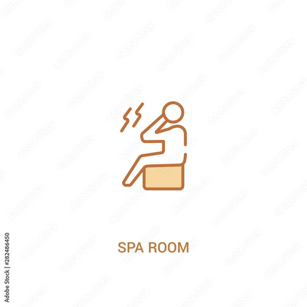 spa room concept 2 colored icon. simple line element illustration. outline brown spa room symbol. can be used for web and mobile ui/ux.