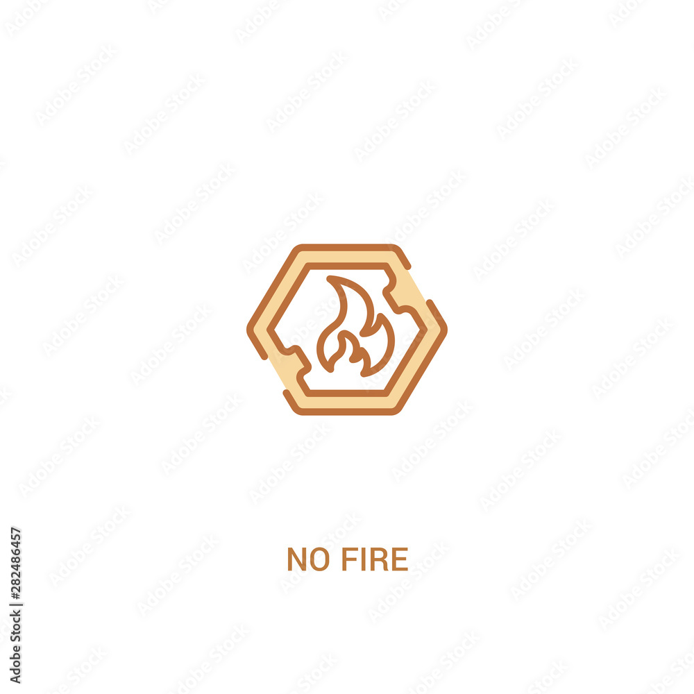 no fire concept 2 colored icon. simple line element illustration. outline brown no fire symbol. can be used for web and mobile ui/ux. no fire concept 2 colored icon. simple line element illustration. outline brown no fire symbol. can be used for web and mobile ui/ux.