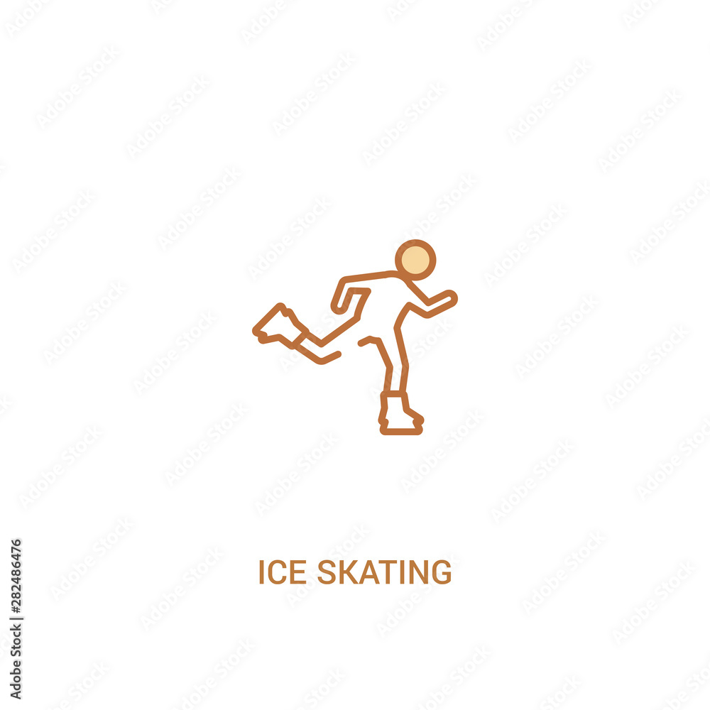 ice skating concept 2 colored icon. simple line element illustration. outline brown ice skating