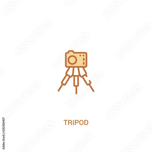 tripod concept 2 colored icon. simple line element illustration. outline brown tripod symbol. can be used for web and mobile ui/ux.