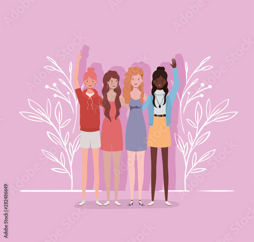 young and beautiful interracial girls group characters