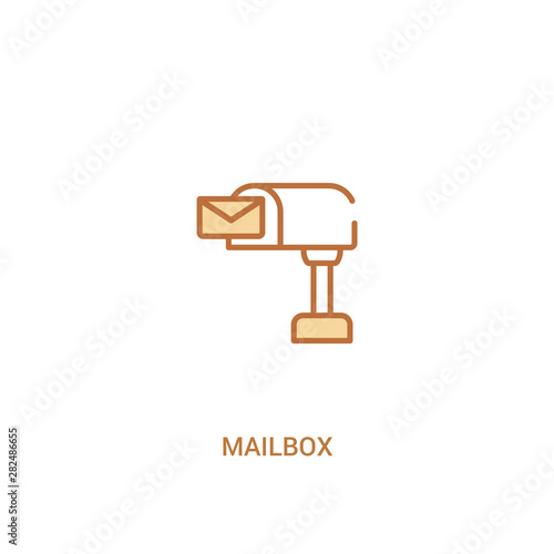 mailbox concept 2 colored icon. simple line element illustration. outline brown mailbox symbol. can be used for web and mobile ui/ux.