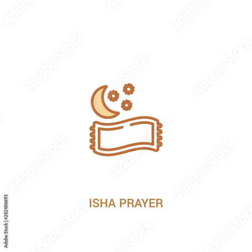 isha prayer concept 2 colored icon. simple line element illustration. outline brown isha prayer symbol. can be used for web and mobile ui/ux.