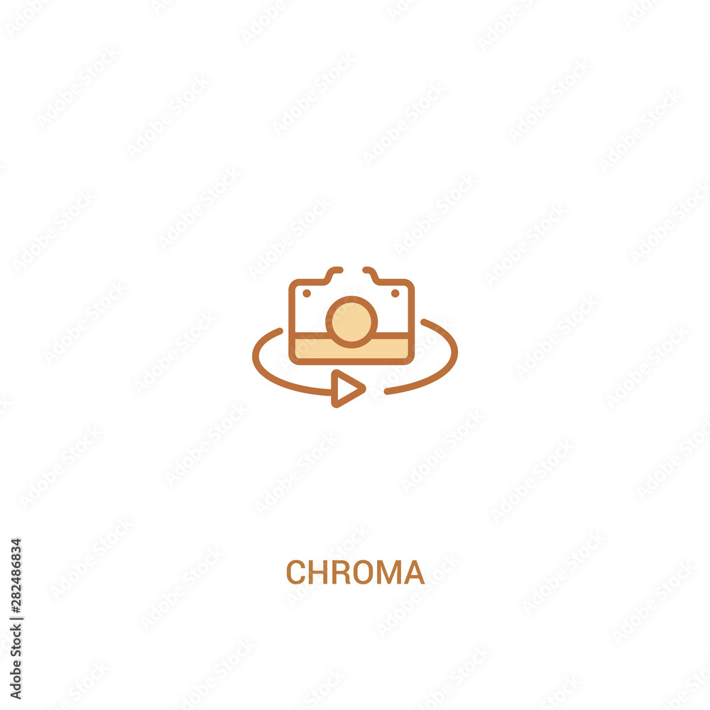 chroma concept 2 colored icon. simple line element illustration. outline brown chroma symbol. can be used for web and mobile ui/ux.