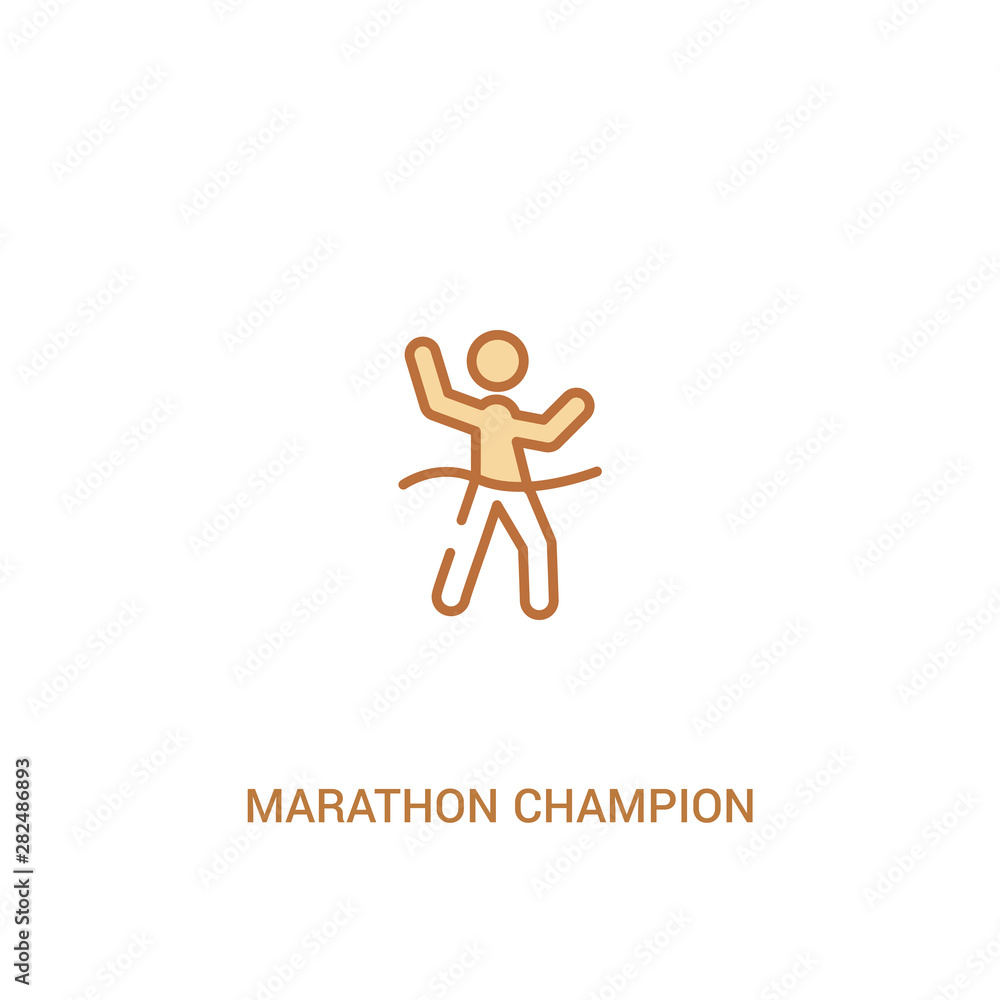 marathon champion concept 2 colored icon. simple line element illustration. outline brown marathon champion symbol. can be used for web and mobile ui/ux.