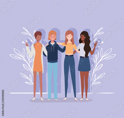 young and beautiful interracial girls group characters