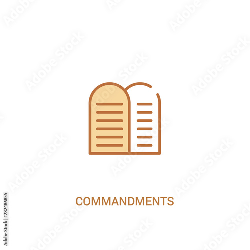 commandments concept 2 colored icon. simple line element illustration. outline brown commandments symbol. can be used for web and mobile ui/ux.