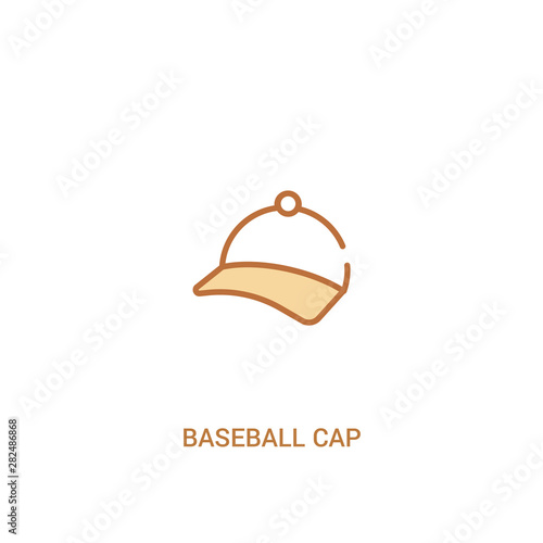 baseball cap concept 2 colored icon. simple line element illustration. outline brown baseball cap symbol. can be used for web and mobile ui/ux.