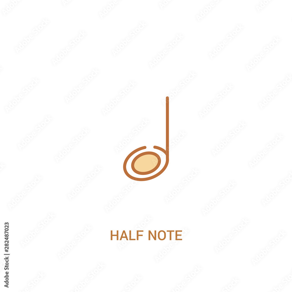 half note concept 2 colored icon. simple line element illustration ...