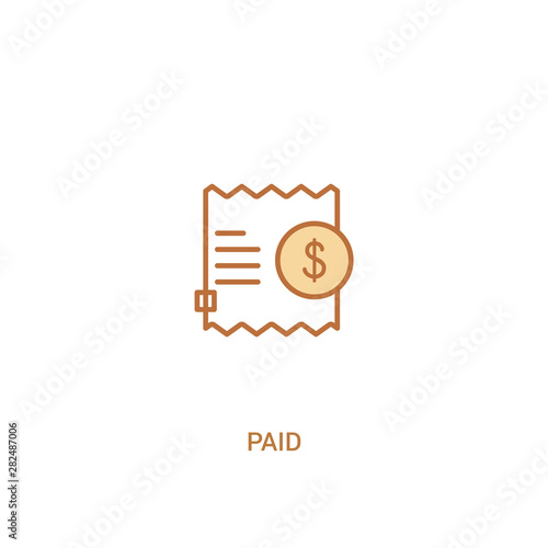 paid concept 2 colored icon. simple line element illustration. outline brown paid symbol. can be used for web and mobile ui/ux.