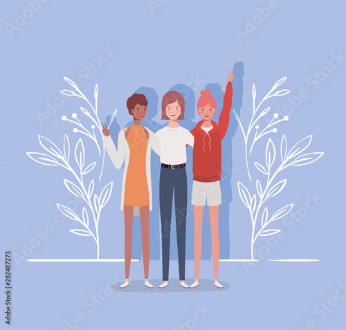 young and beautiful interracial girls group characters
