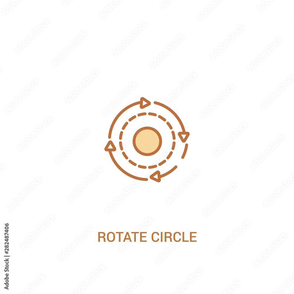 rotate circle concept 2 colored icon. simple line element illustration. outline brown rotate circle symbol. can be used for web and mobile ui/ux. rotate circle concept 2 colored icon. simple line element illustration. outline brown rotate circle symbol. can be used for web and mobile ui/ux.