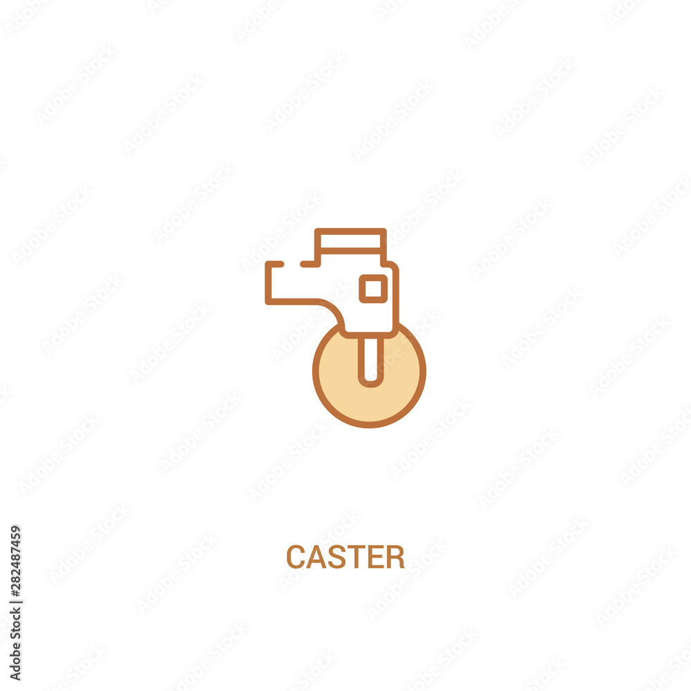 caster concept 2 colored icon. simple line element illustration. outline brown caster symbol. can be used for web and mobile ui/ux. caster concept 2 colored icon. simple line element illustration. outline brown caster symbol. can be used for web and mobile ui/ux.