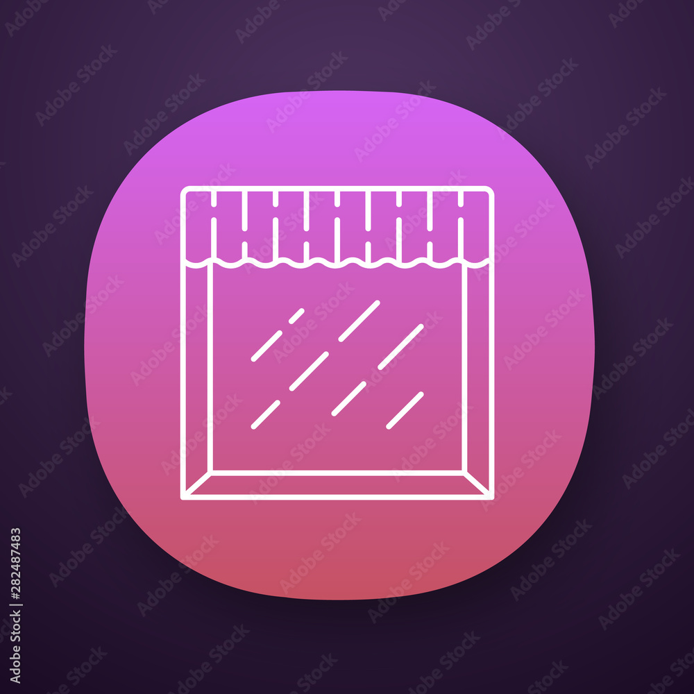 Valance app icon. Kitchen curtain. Home interior design. Decorative fabric drapery. Window top treatments. UI/UX user interface. Web or mobile application. Vector isolated illustration Valance app icon. Kitchen curtain. Home interior design. Decorative fabric drapery. Window top treatments. UI/UX user interface. Web or mobile application. Vector isolated illustration