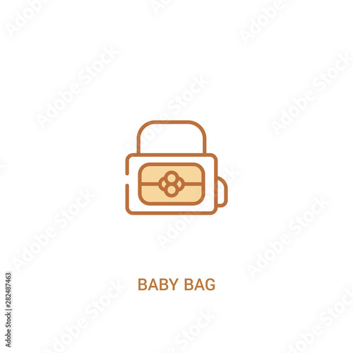 baby bag concept 2 colored icon. simple line element illustration. outline brown baby bag symbol. can be used for web and mobile ui/ux.