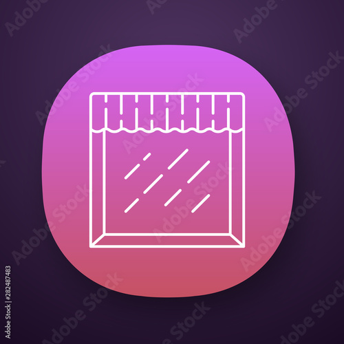 Valance app icon. Kitchen curtain. Home interior design. Decorative fabric drapery. Window top treatments. UI/UX user interface. Web or mobile application. Vector isolated illustration