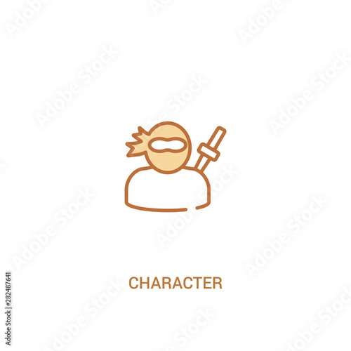 Fototapeta Naklejka Na Ścianę i Meble -  character concept 2 colored icon. simple line element illustration. outline brown character symbol. can be used for web and mobile ui/ux.