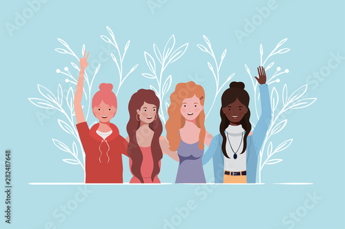 young and beautiful interracial girls group characters