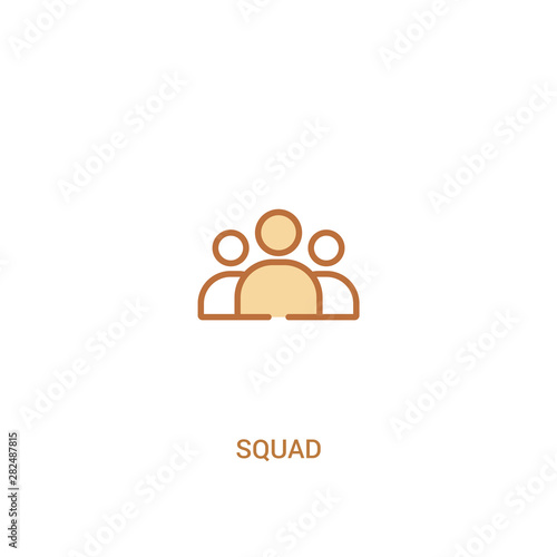 squad concept 2 colored icon. simple line element illustration. outline brown squad symbol. can be used for web and mobile ui/ux.