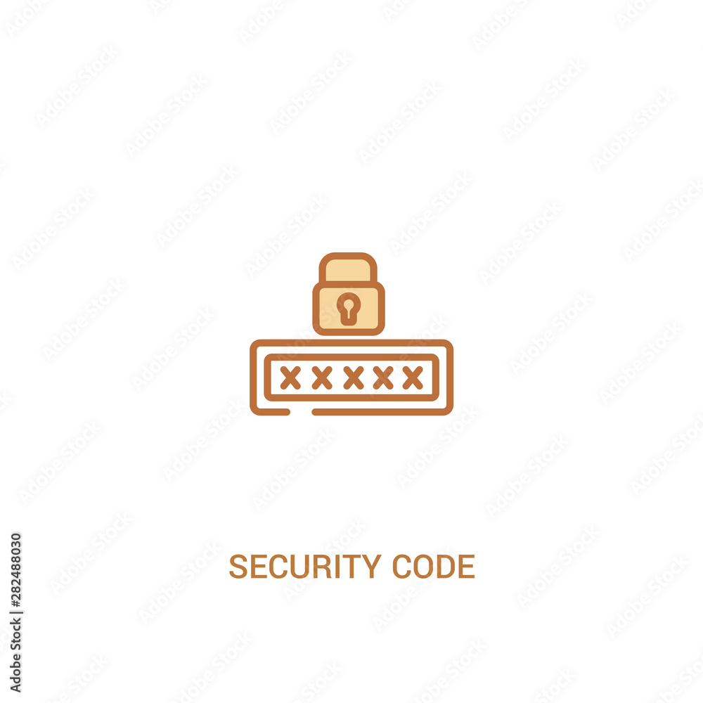 security code concept 2 colored icon. simple line element illustration. outline brown security code symbol. can be used for web and mobile ui/ux. security code concept 2 colored icon. simple line element illustration. outline brown security code symbol. can be used for web and mobile ui/ux.