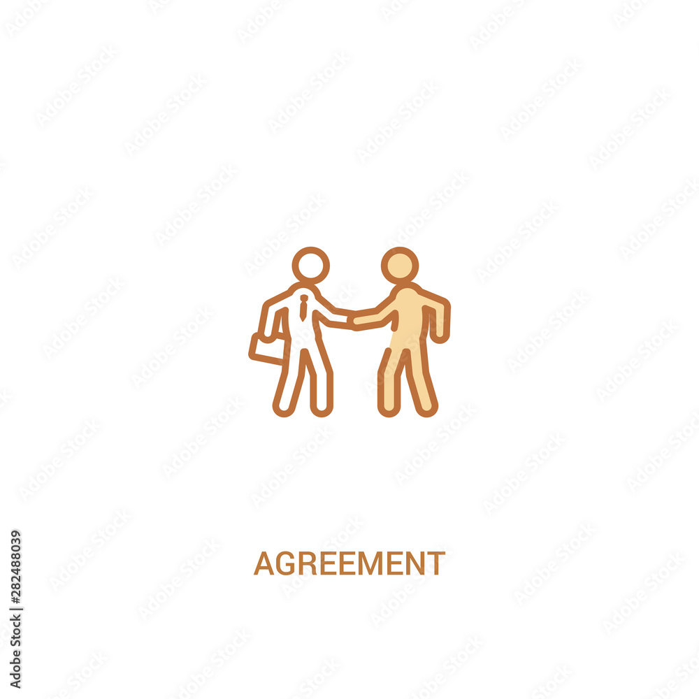 agreement concept 2 colored icon. simple line element illustration. outline brown agreement symbol. can be used for web and mobile ui/ux. agreement concept 2 colored icon. simple line element illustration. outline brown agreement symbol. can be used for web and mobile ui/ux.