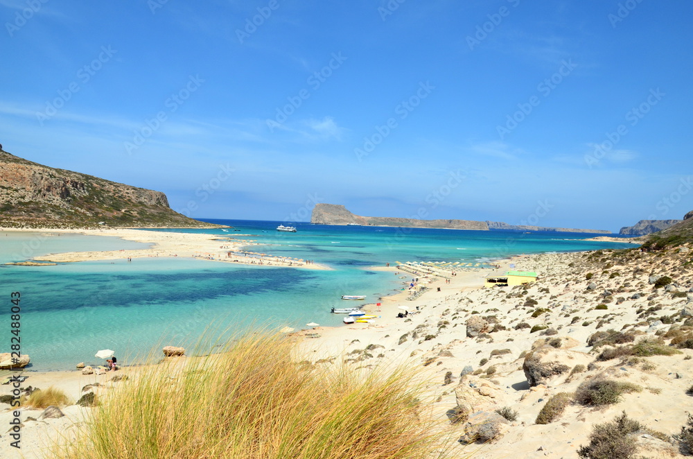 Exotic Balos beach on Crete island in Greece