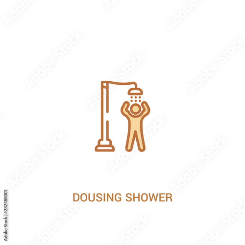 dousing shower concept 2 colored icon. simple line element illustration. outline brown dousing shower symbol. can be used for web and mobile ui/ux.