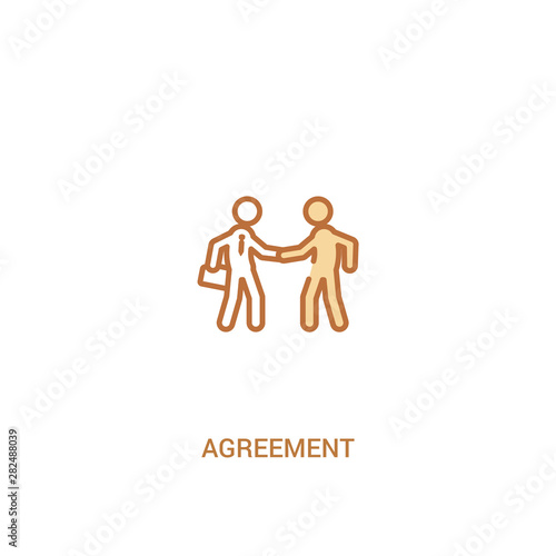 agreement concept 2 colored icon. simple line element illustration. outline brown agreement symbol. can be used for web and mobile ui/ux.