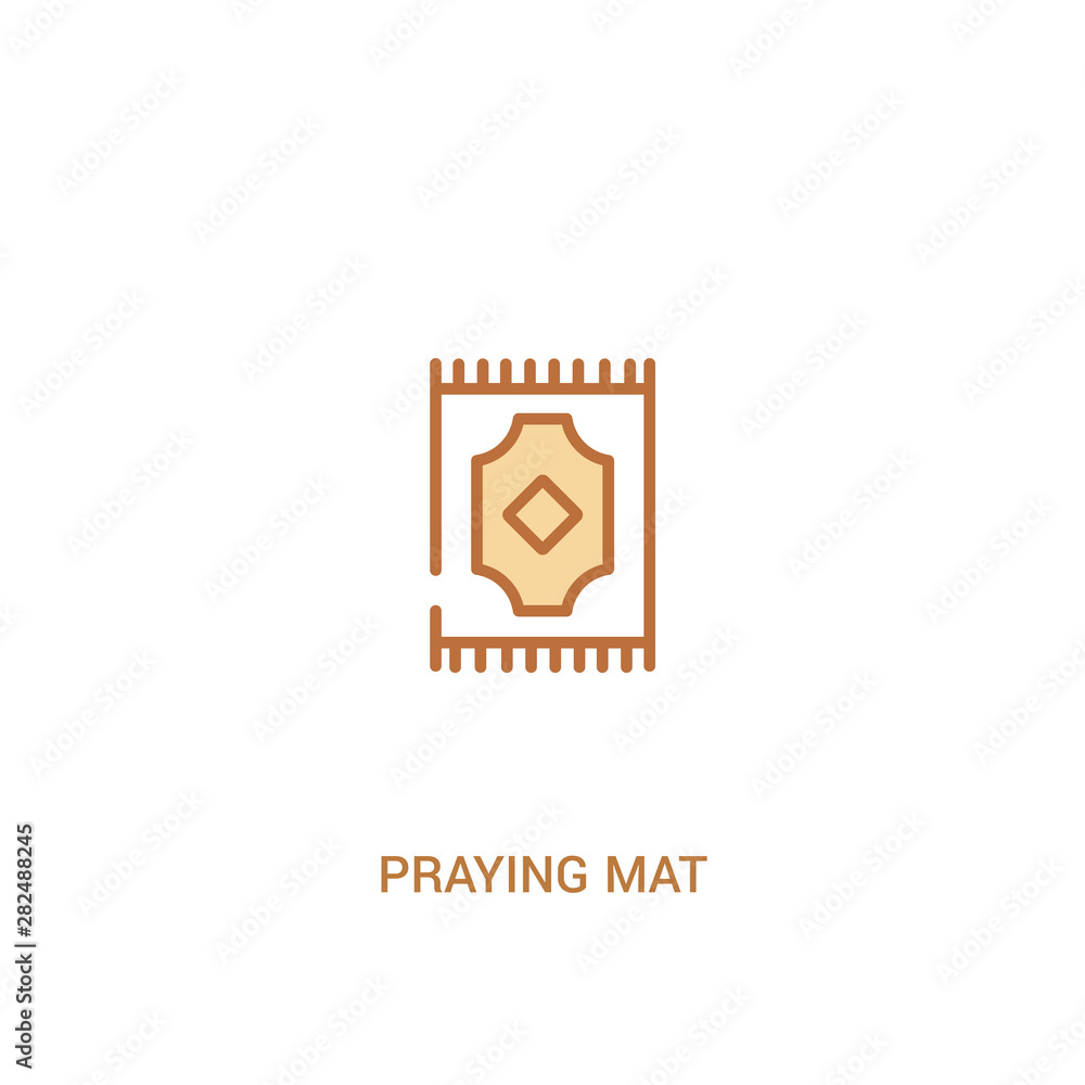 praying mat concept 2 colored icon. simple line element illustration. outline brown praying mat symbol. can be used for web and mobile ui/ux.