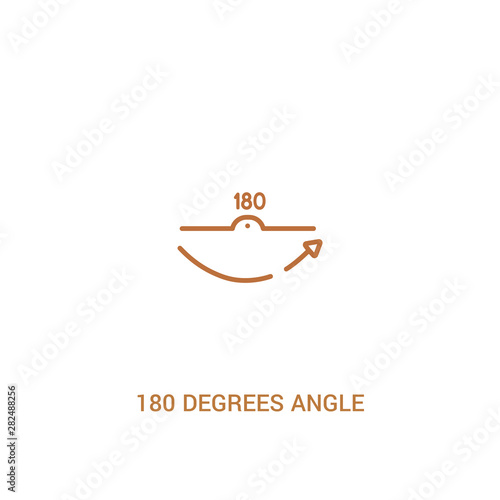 180 degrees angle concept 2 colored icon. simple line element illustration. outline brown 180 degrees angle symbol. can be used for web and mobile ui ux.