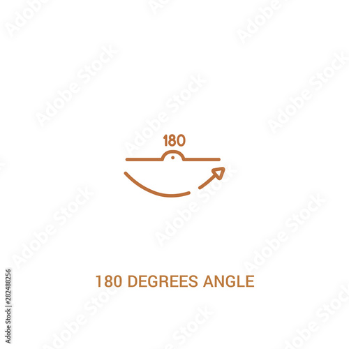 180 degrees angle concept 2 colored icon. simple line element illustration. outline brown 180 degrees angle symbol. can be used for web and mobile ui/ux.