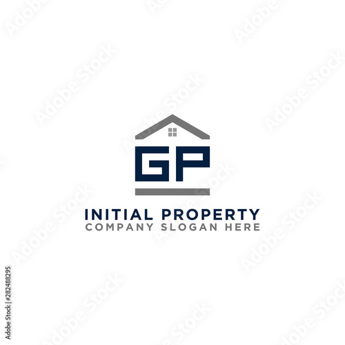Logo template vector Design, property, real estate with the initials GP - Vector	