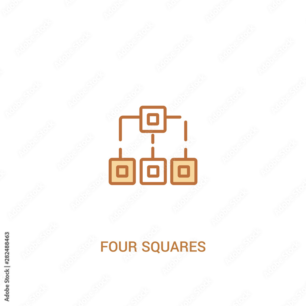 four squares concept 2 colored icon. simple line element illustration. outline brown four squares symbol. can be used for web and mobile ui/ux. four squares concept 2 colored icon. simple line element illustration. outline brown four squares symbol. can be used for web and mobile ui/ux.