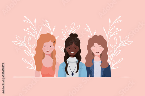 young and beautiful interracial girls group characters