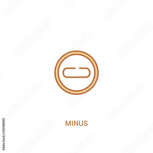 minus concept 2 colored icon. simple line element illustration. outline brown minus symbol. can be used for web and mobile ui/ux.